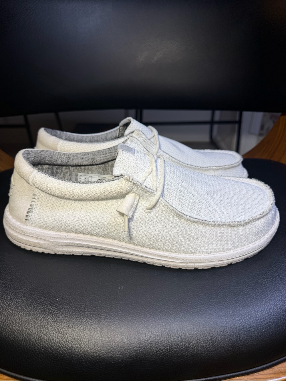 Mens HEYDUDE Wally Funk Casual Shoe - Ghosted White Grey Sz US M12